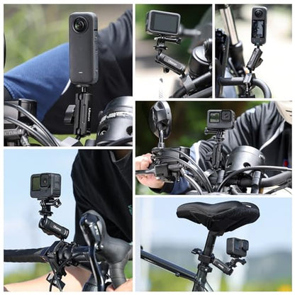 ULANZI Goquick Bicycle Bracket for Action Camera 360°Motorcycle Camera Mount for Bike Holder Handlebar Mount w Adpter for Hero Action Cameras Φ8~35mm