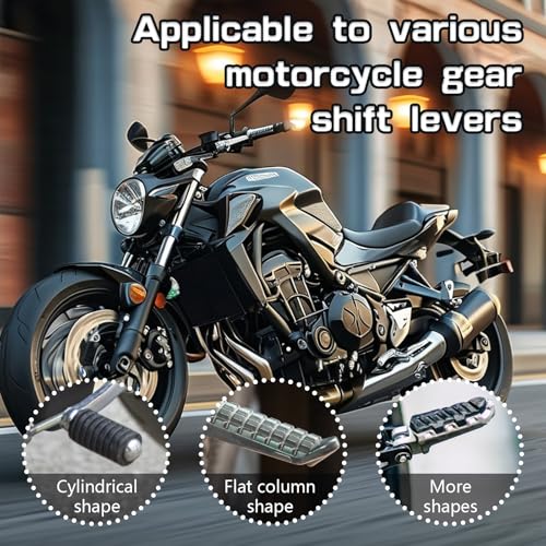 5 Pieces Motorcycle Shifter Shoe Protector - Universal Quick-Fit Riding Footwear Boot Protector,Non-Slip Rubber Gear Shift Cover,Unisex Motorcycle Accessory (Black)