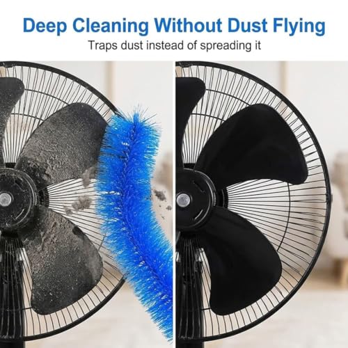 Bendable Microfiber Head,Reusable Dust Remover, 15.7in Bendable Microfiber Fan Cleaning Brush, Washable Fan Cleaner Brush for Electric Fans Air Conditioning, Home Car Vents, Curtain，2pcs - color: 2pcs
