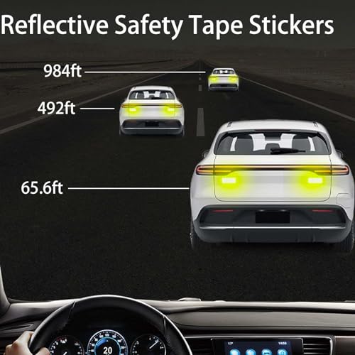 60Pcs Reflective Stickers Made of DG3, 3.15" x 1.18" Safety Reflective Tape for Car Bike Mailbox Helmet, Reflective Tape Outdoor Waterproof - Enhanced Night Safety & Wide Coverage - color: Red-60Pcs
