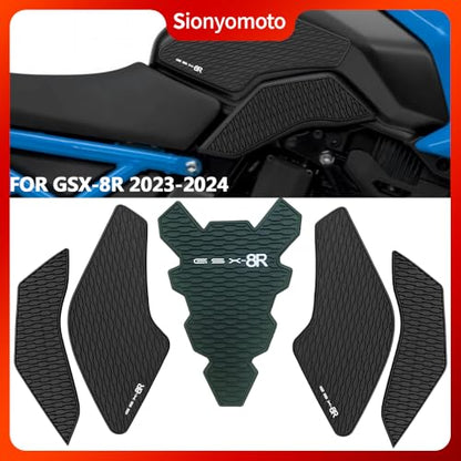 Fuel Gas Tank Pad Protector Stickers Decal Set Compatible with GSX8R GSX 8R 2024-2025- Anti-Slip Protective Kit, Black | 5-Piece