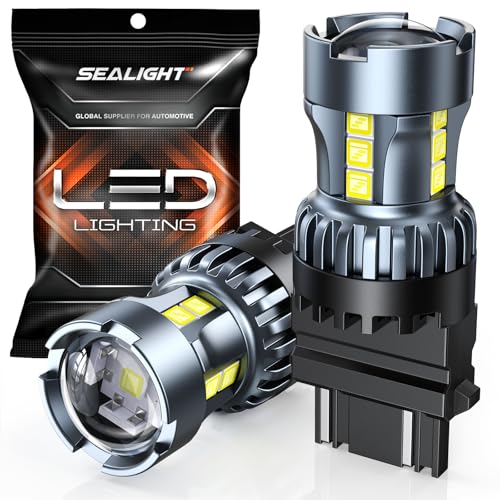 SEALIGHT 3156 3157 LED Bulb White Reverse Lights, 3056 3057 4057 4157 LED Light Bulb with Projector Replacement for Tail Light, Backup Light,Brake Parking, Automotive Back Up Light Bulbs, Pack of 2 - color: White, size: 3157/3156