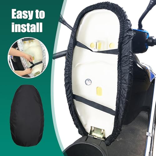 1 PC Motorcycle Seat Cover, 27.55" x 45.27" Oxford Cloth Rainproof Heat Insulation Seat Cover, Lightweight and Durable Motorcycle Accessories, Universal for Motorcycles (Black)