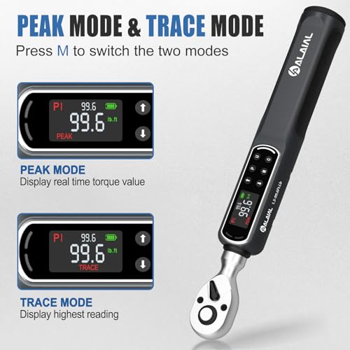 3/8" Digital Torque Wrench 1.5-99.6Ft.Lb/2-135Nm, ±2% Accuracy Electronic Torque Wrench with LED Display, Buzzer & Vibration Alert for Automotive, Car, Motorcycle, Bike Repair, Mechanics, DIY - size: 1.5-99.6Ft.Lb/2-135Nm-3/8"