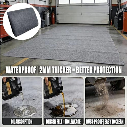 Golf Cart Garage Floor Mat 110inch x 59inch | Waterproof, Oil Absorbent, Anti-Slip Rubber Backing, Heavy Duty, Tear-Resistant, Easy to Clean. Fits ATV UTV Mower