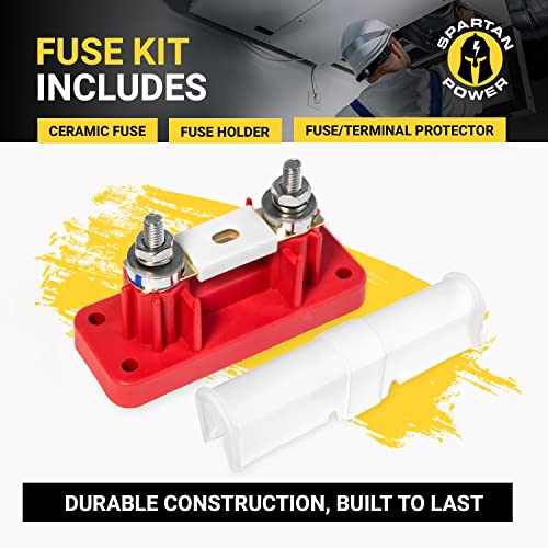 Spartan Power 500 Amp ANL Ceramic Fuse & Holder Kit Red - color: RED, size: 500A RED