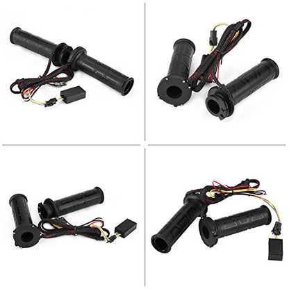 KIMISS 22mm Electric Heated Hand Grips for Motorcycle, 7/8" Handlebar Warmers with Heating Function, Non-Slip Grip Covers