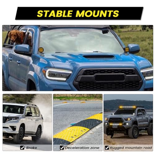 Ditch Hinge LED Light Brackets Hood Mount Brackets Compatible with 2nd Gen Toyota Tacoma 2005-2015 for Auxiliary Offroad LED Pod Light Work Light - size: For Tacoma 2005-2015