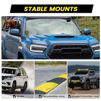 Ditch Hinge LED Light Brackets Hood Mount Brackets Compatible with 2nd Gen Toyota Tacoma 2005-2015 for Auxiliary Offroad LED Pod Light Work Light - size: For Tacoma 2005-2015