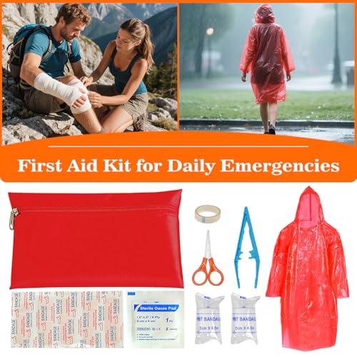 Car Emergency Kit with Jumper Starter and Air Compressor, Roadside Emergency Tool Kit for Truck Venicle Auto, Men Women Winter Travel Road Side Safety Essential Survival Bag with First Aid Kit