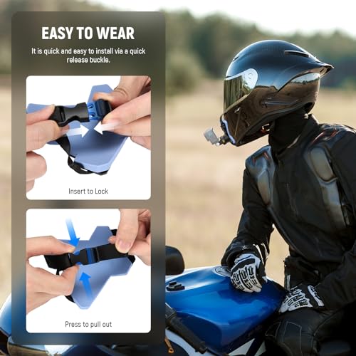 NEEWER Motorcycle Helmet Chin Strap Mount Accessories Kit Compatible with GoPro Hero 13 12 11 10 9 8 7 Black DJI OSMO Action 5 Pro 4 3 2, Action Camera Mount Adapter with 1/4" Screw Included