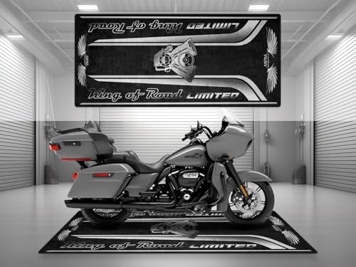 MPM Motorcycle Mat for King of Road Limited Washable Non - Slip Oil & Water Resistant Parking Pitmat for Garage, Showroom, Workshop Use | Billiard Gray - Size 1 : 86.6 x 39.4/220 x 100 cm - color: Billiard Gray, size: Size 1 : 86.6 x 39.4 "/ 220 x 100 cm