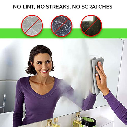 TILO Microfiber Cleaning Cloth – 19x13 Inch Ultra-Absorbent, Streak-Free, Lint-Free, Reusable Polishing Cloth for Dust, Grease, Dirt, and Delicate Surfaces – Non-Abrasive – Grey - color: Grey
