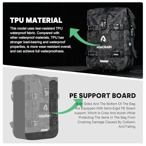 Motorcycle Crash Bar Bag Waterproof Storage Capacity 6L/8L Bumper pack Fender pouch Universal motor kit bags (8L Black Camo) - color: 8L Black Came