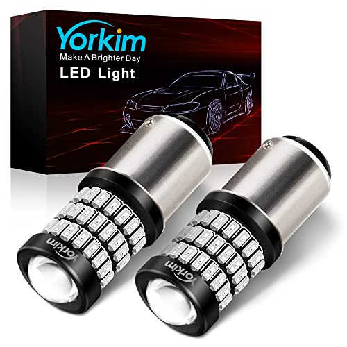 Yorkim Bright 1157 LED Bulbs Red, 1157 Brake Light Bulb, 9-30V 1157 2057 2357 7528 BAY15D LED Bulb with Projector Replacement for Back Up Reverse Lights or Tail Lights - Red - color: Red, size: 1157/2357