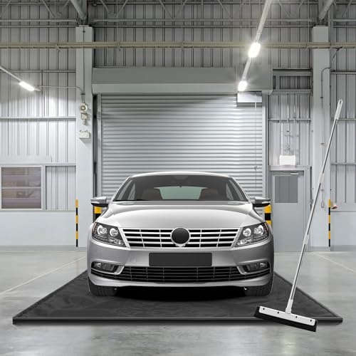 IRONMAX Garage Floor Mat, 9’ x 22’ Waterproof Floor Containment Mat with Cleaning Squeegee, Car Parking Mats Prevent Leaks Spills for Snow Ice Water and Mud - size: 9' x 22' (Rectangular)