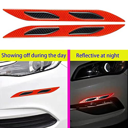 2 PCS Car Strong Reflective Stripe Stickers,Reflective Safety Warning Stripe Stickers for Car,Truck,Motorcycle(Red) - color: Red