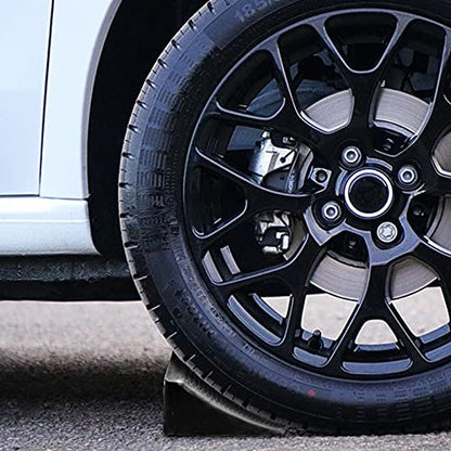 Fasmov 2 Pack Solid Rubber Heavy Duty Wheel Chock, Premium Chock for Car, Travel Trailers, RV, Truck, and ATV - size: 2 Pack