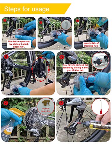Bike Cleaning Kit - Complete Bicycle Maintenance Set with Degreaser, Lubricant, Chain Scrubber & Brushes for Mountain, Road, MTB, E-bikes - style: Chain Cleaner Kit--7 pcs