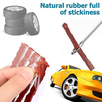 BESULEN Tire Repair Kit, 46 Pcs Heavy Duty Tire Plug Kit to Fix Punctures, Car Emergency Tool, Universal Plug Flats Patch Kit for Motorcycle, Truck, Tractor, Trailer, RV, SUV, ATV. Car Accessories