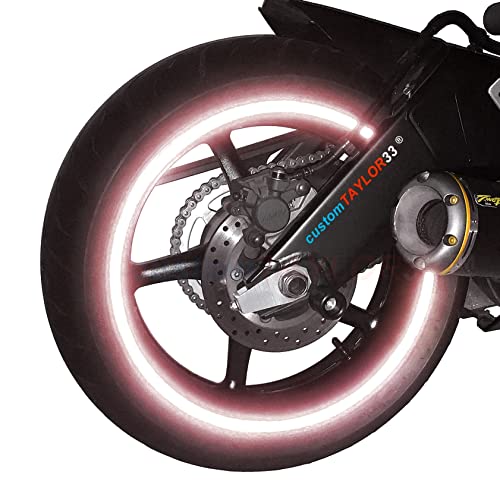 customTAYLOR33 Special Edition Pink High Intensity Grade Reflective Copyrighted Safety Rim Tapes (10" (TIRE Size, for Standing E-Scooters, etc.)) - size: 10" (TIRE Size, FOR Standing E-Scooters, etc.)