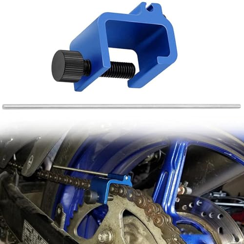 Generic 1Pcs Motorcycle Chain Alignment Tool, Aluminium Alloy Chain Adjusting Tool, Quick Accurate Alignment Tool, Chain Alignment Tool for Motorbike Bikes ATV, Blue, JH4Q2KL1R2M6V1TST7