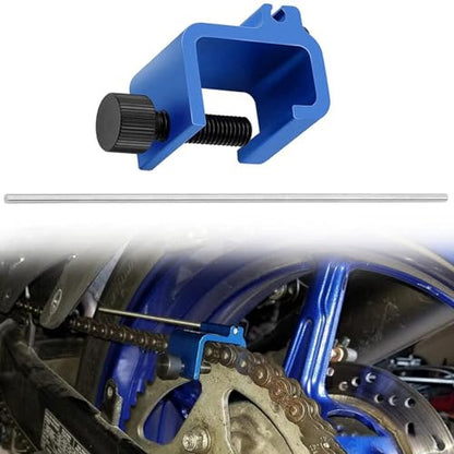 Generic 1Pcs Motorcycle Chain Alignment Tool, Aluminium Alloy Chain Adjusting Tool, Quick Accurate Alignment Tool, Chain Alignment Tool for Motorbike Bikes ATV, Blue, JH4Q2KL1R2M6V1TST7