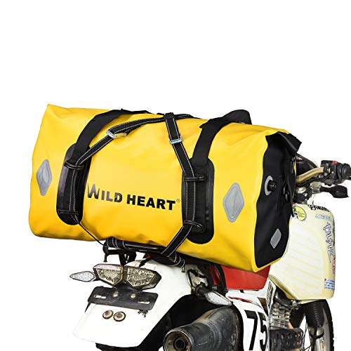 WILD HEART Waterproof Bag 55L 66L 77L Motorcycle Dry Duffel Bag for Travel,Motorcycling, Cycling,Hiking,Camping (66L, Yellow) - color: Yellow, size: 66L