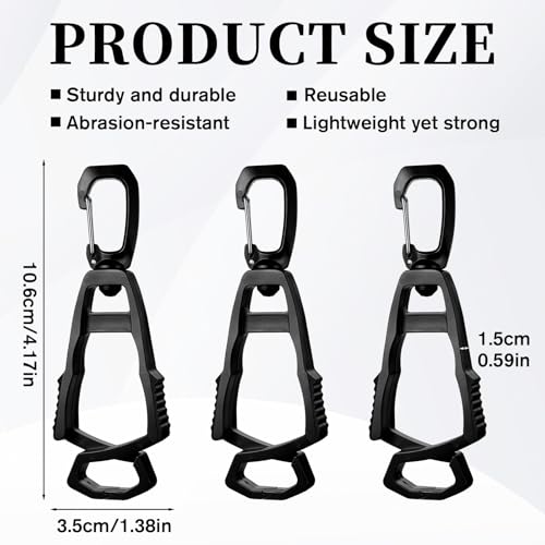 3Pcs Glove Clips for Work Glove Holders,Gloves Holder Clip Duty Belt Accessories, Belt Clip for Construction Worker Gloves Grabber Clips