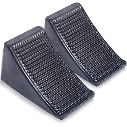 Fasmov 2 Pack Solid Rubber Heavy Duty Wheel Chock, Premium Chock for Car, Travel Trailers, RV, Truck, and ATV - size: 2 Pack