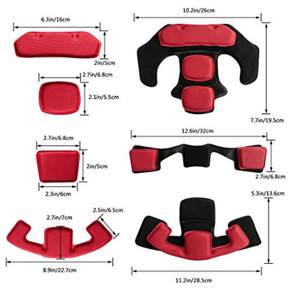 Tactical Helmet Pads - Universal Replacement Internal Memory Foam Pad Inserts for ACH, MICH, EXF Helmets - color: Red-1st