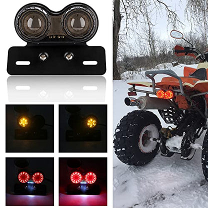 kucehiup LED Tail Light Integrated Running Lamp Brake&Turn Signal Light 40LED 40W with License Plate Bracket for Har-ley Motorcycle Street Bike Cruiser Chopper
