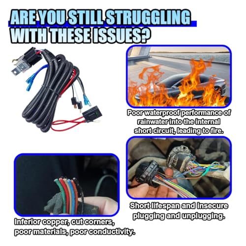 12V 80A Car Double Horn Wiring Harness Relay Kit, 4 Pin SPST Vehicle Grille Mount Blast Tone Horns Wiring Harness Relay for Car Truck Motorcycle (Double Horn) - size: Double Horn