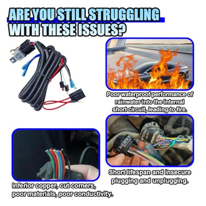 12V 80A Car Double Horn Wiring Harness Relay Kit, 4 Pin SPST Vehicle Grille Mount Blast Tone Horns Wiring Harness Relay for Car Truck Motorcycle (Double Horn) - size: Double Horn