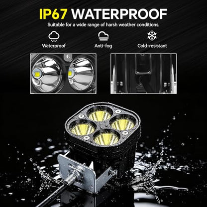 Motorcycle Driving Lights White LED Pods Lights 3’’ 40W LED Driving Off Road Lighting 12V 24V Spot Cube Light for Truck ATV UTV SUV Bike Car Boat Trucks LED Spotlights with 6 Light Beads 2PCS - color: White