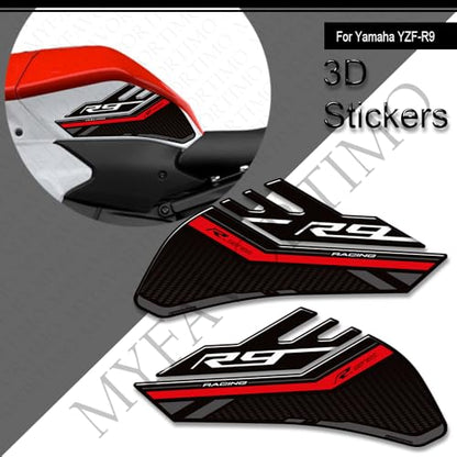 Motorcycle Tank Pad Compatible with Yamaha YZF R9 YZFR9 2025 2026 Motorcycle Fuel Tank Protector Gas Tank Decals YZF R9 Tank Pad Fuel Tank Kit Knee Stickers Decals Protection (A-7) - color: A-7
