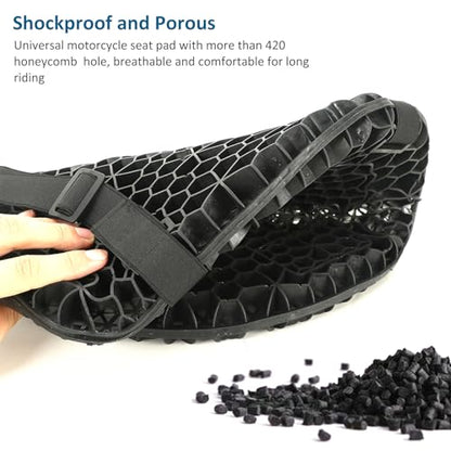 SUNPIE Motorcycle Seat Cushion Universal 3D Gel Honeycomb Motorcycle Seat Cover Breathable and Comfortable Large Seat Cushion Pad