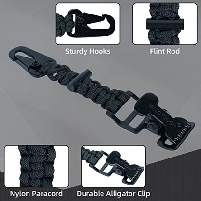 MELOTOUGH Tactical Glove Clip Holder Work Glove Holder Clip for Tactical Backpack, Tool Belt - color: Alligator Clip With Fire Starter Black