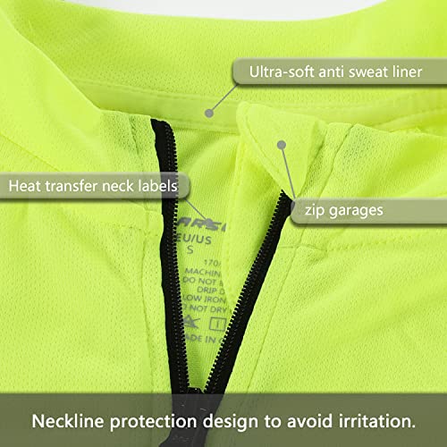 ARSUXEO Men's Full Zipper Long Sleeves Cycling Jersey Bicycle BikingBike Shirt 6030 - color: Green, size: X-Large