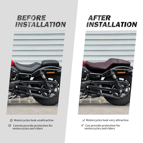 Motorcycle Driver Passenger Seat Two-up Seat Fit For Harley Nightster RH975 Nighster Special RH975S 2022-up (Red Stitching) - color: Red Stitching