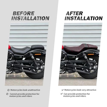 Motorcycle Driver Passenger Seat Two-up Seat Fit For Harley Nightster RH975 Nighster Special RH975S 2022-up (Red Stitching) - color: Red Stitching