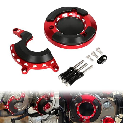 Monkey125 Left Right Engine Cover Protector Slider Compatible with Monkey 125 2022-2024 JB03 3D CNC Motorcycle Engine Crankcase Guard (Red) - color: Red