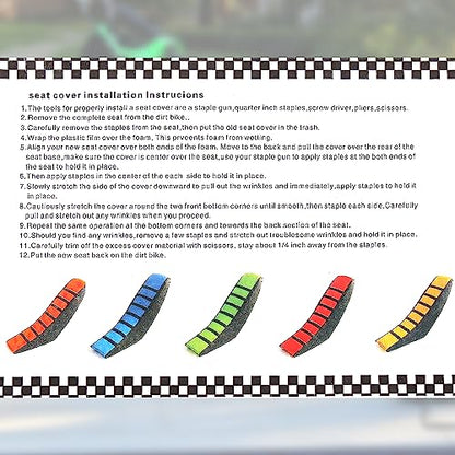 X AUTOHAUX Universal Motorcycle Pit Dirt Bike Faux Leather Soft Seat Cover Anti Slip Seat Cushion Blue Black - color: Blue