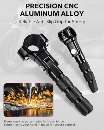 Amazicha Motorcycle Foot Pegs 1"&1.25" Highway Pegs Stainless Steel CNC Aluminum Adjustable Fit for Harley Davidson Street Glide Road King Road Glide Softail Dyna Sportster 1-1/4" Engine Guard, Black - color: Black