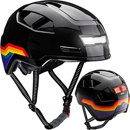 XNITO Bike Helmet with LED Lights - Urban Bicycle Helmet for Adults, Men & Women - CPSC & NTA-8776 Dual Certified - Class 3 E-Bikes, Scooters, Onewheel, Commuter, Mountain - color: Disco, size: Large