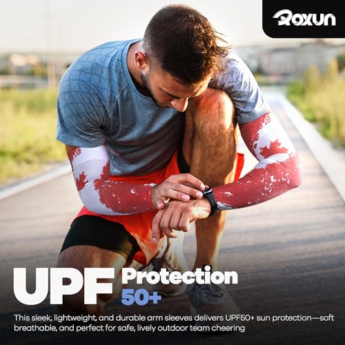 ROXUN Arm Sleeves, Cooling UV Sun Protection Sports Compression for Men/Women - color: 2 Pairs America Flag-2
