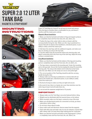 cortech Super 2.0 12L Motorcycle Tank Bag