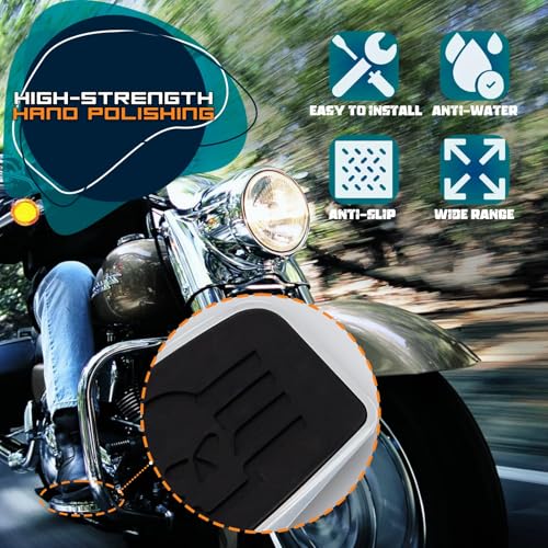 Rear Passenger Footpeg Passenger Peg Floorboard Footboard for Harley (18-later Softail, Skull-Chrome) - size: Skull-Chrome