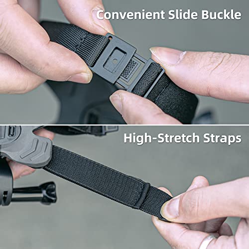 Motorcycle Helmet Chin Strap Mount Compatible with GoPro Hero 13,12,11,10, 9, 8, 7, (2018), 6 5,DJI Osmo Action 5 pro/4/3, AKASO, SJCAM and Most Action Cameras - color: X-Shaped Mount
