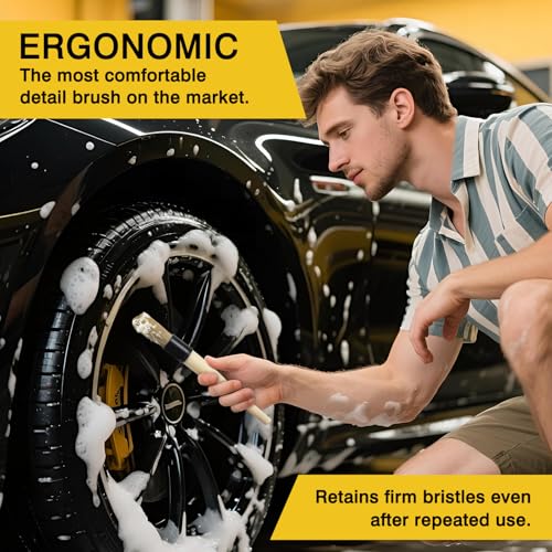 Boar Hair Vent & Dash Detailing Brushes – Premium Soft Bristle Cleaning Tools for Car Interior & Exterior – Professional-Grade Auto Detailing Accessory for Enthusiasts & Pros